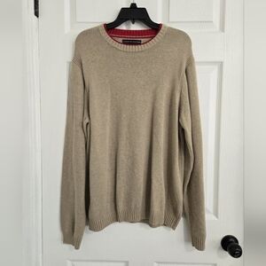 Tommy Hilfiger Knitted Sweater Unisex Size XL Retro 90s Y2K Beige Cotton